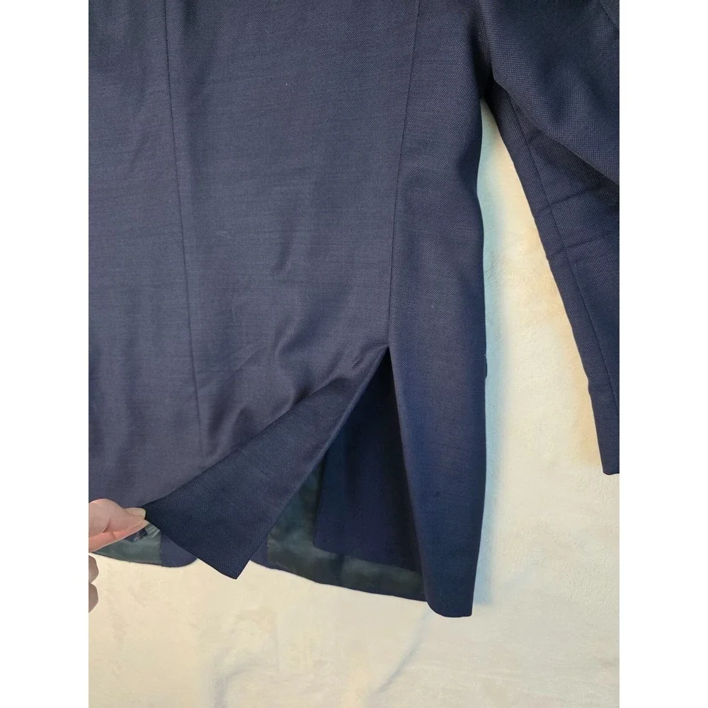 Ermenegildo Zegna Men's Suit Jacket Size 39 Blue Navy Blazer Wool Silk Italy